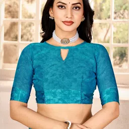 KALINI Floral Printed Saree With Unstiched Blouse Piece image 2