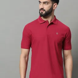 RENUOVO Men Solid Polo Collar Cotton Slim Fit T-shirt-image-84