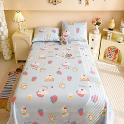 JC HOME Blue Cartoon Characters Printed Pure Cotton 220 TC King Bedsheet Set 2.3 m x 2.5 m-picture-21