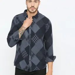Being Human Grey Slim Fit Printed Shirt-image-12