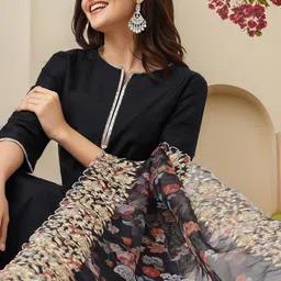 Ishin Women Regular Kurta with Trousers & With Dupatta image 1