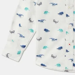 R&B Kids White Graphic Print Regular Fit Shirt image 4