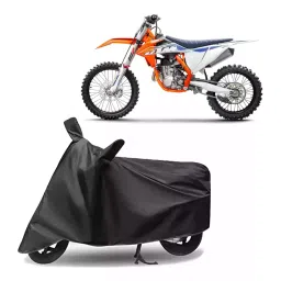 Auto Pearl Polyester Two Wheeler Cover for KTM 450 (Grey)-picture-32