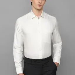 Luxure By Louis Philippe White Cotton Slim Fit Self Pattern Shirt-picture-26