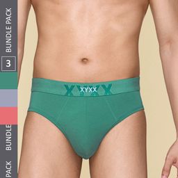 XYXX Pack Of 3 Cotton Anti Microbial Basic Briefs XYBRF3PCKN837-picture-5