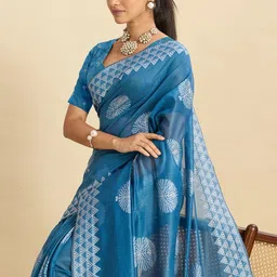 Panzora Ethnic Motifs Silk Blend Handloom Saree image 5