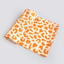 Yellow Doodle Organic Cotton Swaddle Wrappers - Orange-image-18
