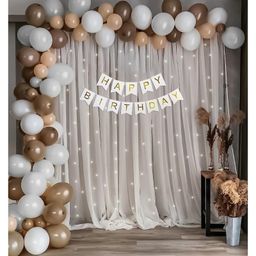 Bubble Trouble Happy Birthday Decoration Kit for Girls Party Decor Brown & White Pack of -69-picture-3