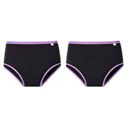 SuperBottoms Maxabsorb Bamboo Cotton Pack Of 2 Solid Stain Proof 8Hr Absorbent Period Panties - Black-picture-26