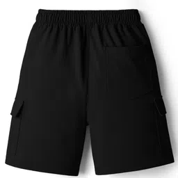 kookie kids india Kookie Kids Terry Knit Above Knee Length Shorts with Cool Kids Club Badge - Black image 2