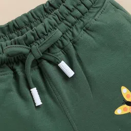 Biskid Cotton Floral & Butterfly Printed Shorts - Green image 4