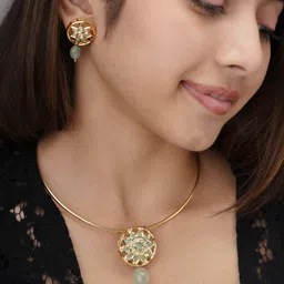 AARSEE OFFICIAL Anti-Tarnish 22Kt Gold Plated Ornate Hasli image 4