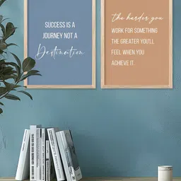 Kotart Brown & Blue 2 Piece Wooden Motivational Painting Wall Art-image-16