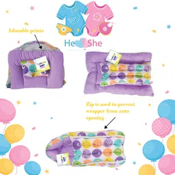 Toddylon New Born Baby Sleeping Essential Bedding Combo Set- Purple image 5