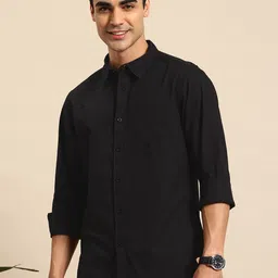 Mast & Harbour Solid Relaxed Pure Cotton Casual Shirt image 3