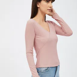 Harpa Women Pink Striped Crop Top image 3