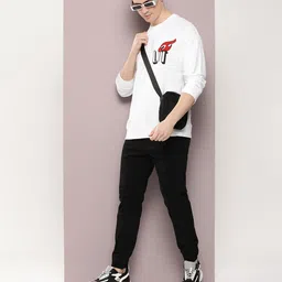 Kook N Keech Men White Typography Back Print Knitted Pure Cotton Sweatshirt image 5