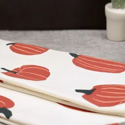 peppy little things 2-Pcs Beige & Red Pumpkin Printed KitchenTowels image 2