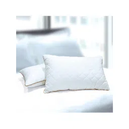 SPACES Microfiber Quilted White Pillow Pack Of 2 (17x27 inches)-picture-22