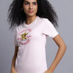 Converse Women Graphic Printed Round Neck Cotton T-shirt image 3