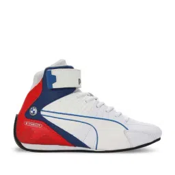 Puma Kids BMW MMS Kart Cat Mid Jr White & Pop Red Casual Sneakers-image-63