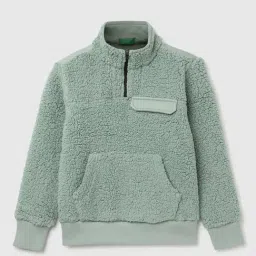 United Colors of Benetton Kids Boy's Regular Fit Mock Neck Solid SweatShirt-picture-17