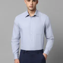 Louis Philippe Blue Cotton Regular Fit Texture Shirt-picture-40