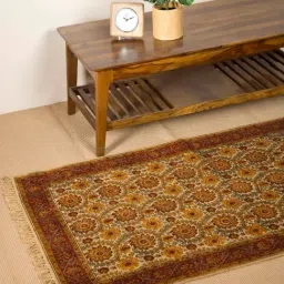 Fabindia Yellow Kalamkari Cotton Printed Dhurrie-image-46