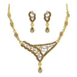 Women Click Gold Plated & Stone Studded Jewellery Set-picture-41