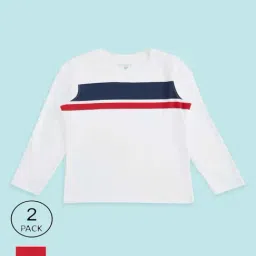 Pantaloons Baby Kids Red & White Cotton Printed Full Sleeves T-Shirt-image-72