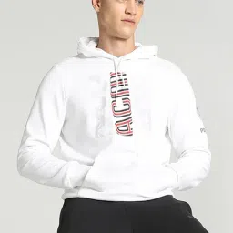 Puma White Cotton Regular Fit Printed Hooded Sweatshirt-image-29