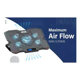 Geonix Cooling Pad Black 5 Fan 63 CFM 17 dB 39.62 cm (15.6 Inch), GXCLP-015 image 2