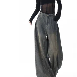 Off Duty India Women Wide Leg Light Fade Stretchable Jeans-picture-39