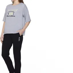 AMAHA FASHIONS Printed Round Neck Short Sleeves Cotton Lounge T-Shirt image 2