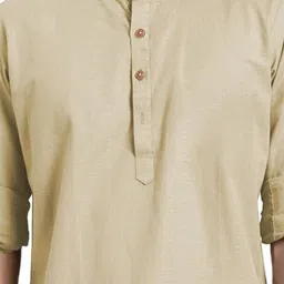 AMRIT TOP WEAR Men Solid Daily Cotton Straight Kurta image 3