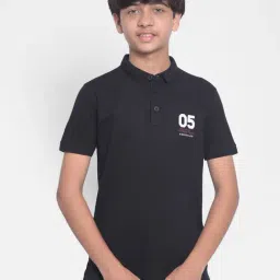 Crimsoune Club Kids Black Solid Polo T-Shirt-picture-36
