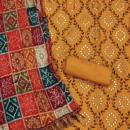 Rangtulika Ethnics Embroidered Unstitched Dress Material image 2