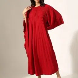 SHOWOFFFF Red Cotton Kaftan Dress image 2