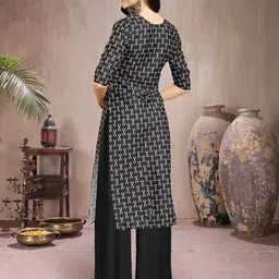 Ethnic basket Women Multicoloured Poly Crepe Kurta Sets image 4