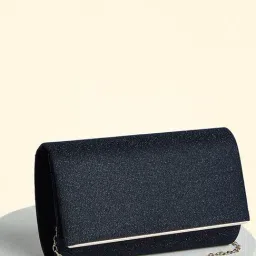 Forever Glam by Pantaloons Navy Leather Medium Clutch-picture-31
