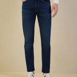 Iconic Men Navy Blue Solid Slim Fit Jeans-picture-14