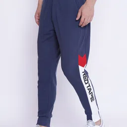 Red Tape Men Navy Blue Brand Logo Printed Joggers image 5