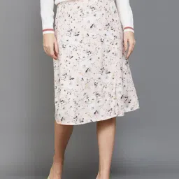 Code by Lifestyle Pink Floral Print A-Line Skirt-picture-13