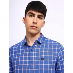 Lee Blue Slim Fit Check Shirt image 4