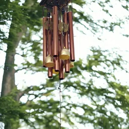 Paradigm Pictures Home Decoration Items Wind Chimes for Home (Golden,Pipe & Hanging Bells) image 2