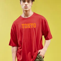 SMARTEES Typography Printed Drop-Shoulder Sleeves Cotton Oversized T-shirt-picture-37