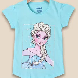Kidsville Half Sleeves Frozen Theme Printed T Shirt - Blue-picture-12