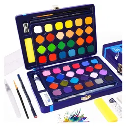 SANISHTH Solid Watercolour Paint 48 Shades & Half Pans with Brush Pen Along with 8 Extra Bonuses - Multicolour-picture-28