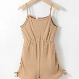 Kookie Kids Singlet Sleeves Solid Color Jumpsuit - Brown-picture-11