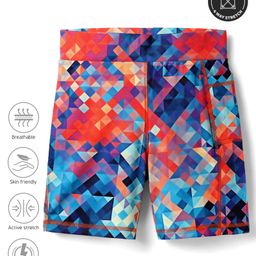 Pine Active Knit Super Stretch Printed Cycling Shorts - Multicolor-picture-16
